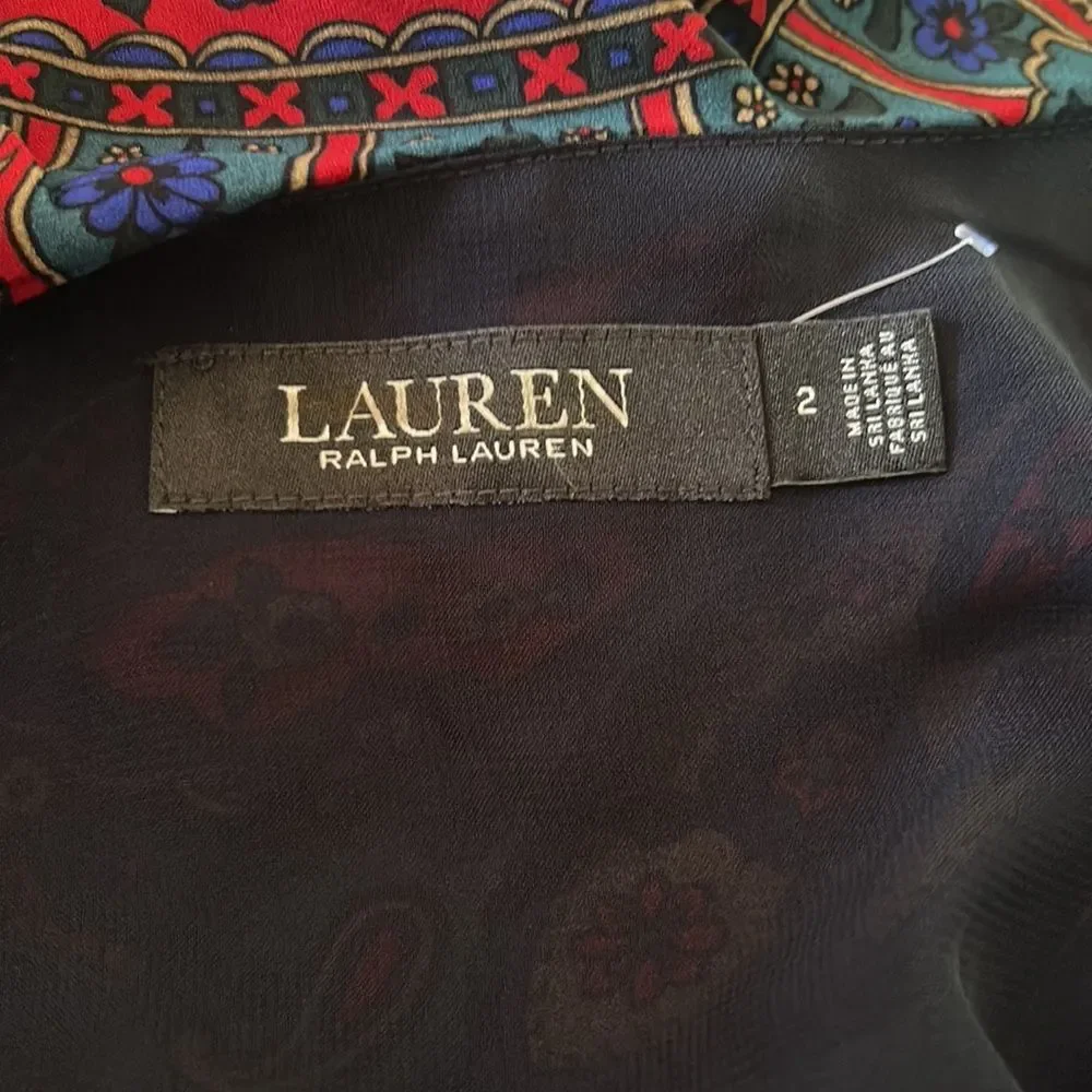 Lauren Ralph Lauren- Women’s Paisley Ruffle Dress - Size 2 - Picture 13 of 13